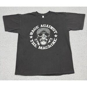 Rage Against The Machine Shirt Mens Large Black Gas Mask Graphic Band Tee